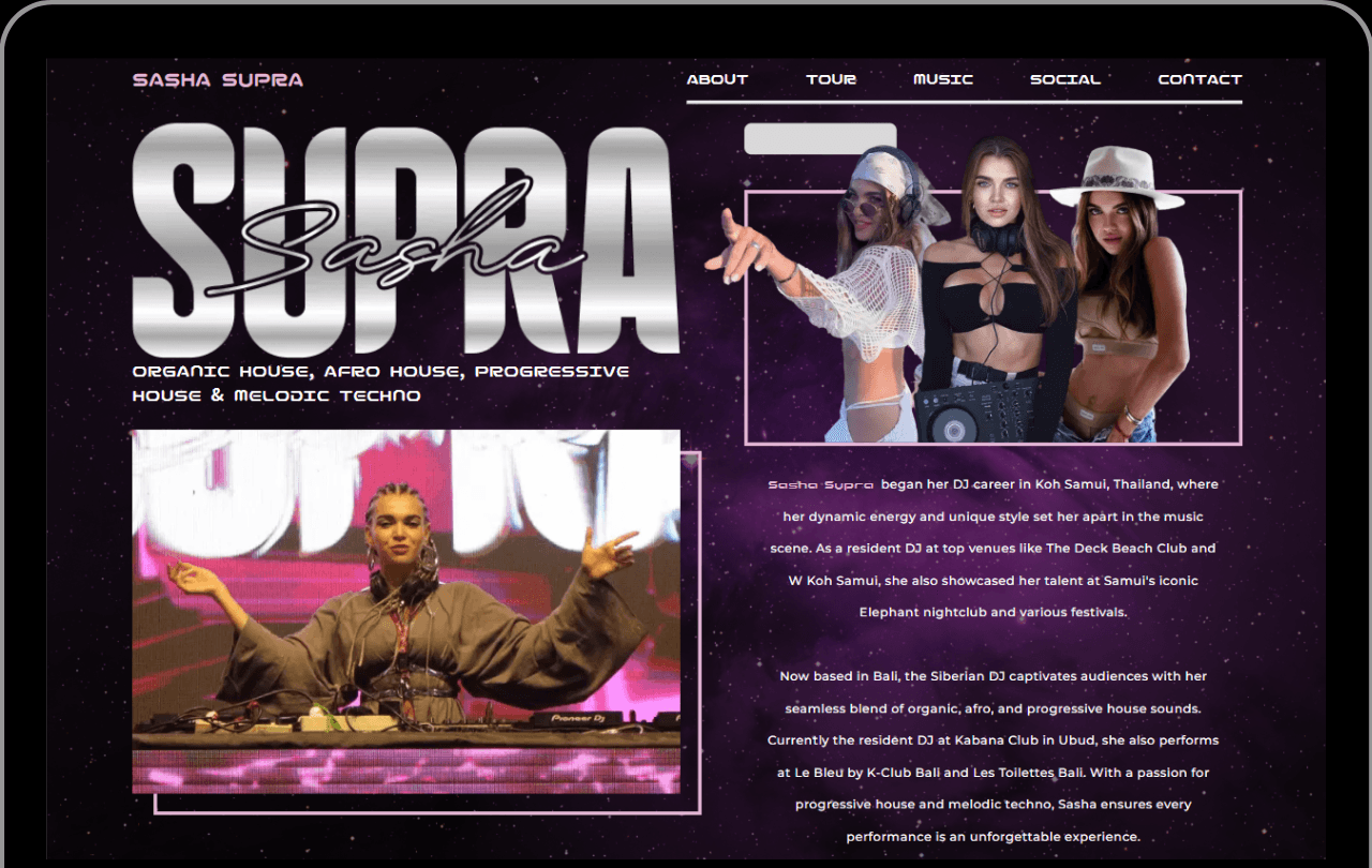 Sasha Supra Website